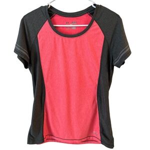 Under Armour Fitted Heat Gear Tee Shirt Women's Size Medium Pink and Gray